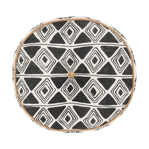 Radiant Oasis - 18" Round Nubia Pillow - Black / White