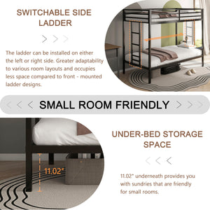 Adam - Twin Over Twin Bunk Bed - Black