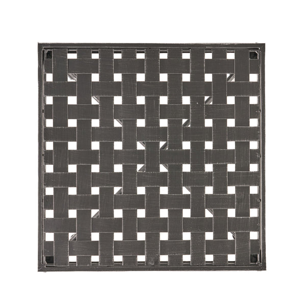 Outdoor Square Side Table With X Shaped Iron Frame - Black