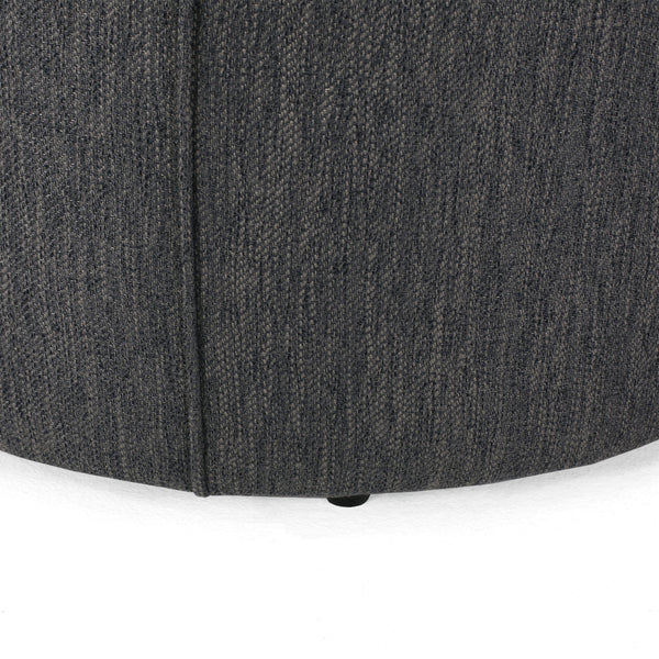 Contemporary Ottoman With Tonal Piping And Button Tuft Design