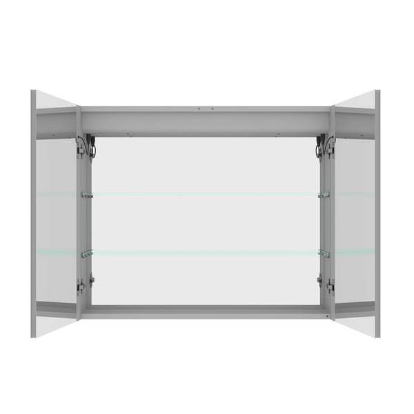 LED Medicine Cabinet With Mirror, Double Door With Defogger, Dimmer, Surface Mount