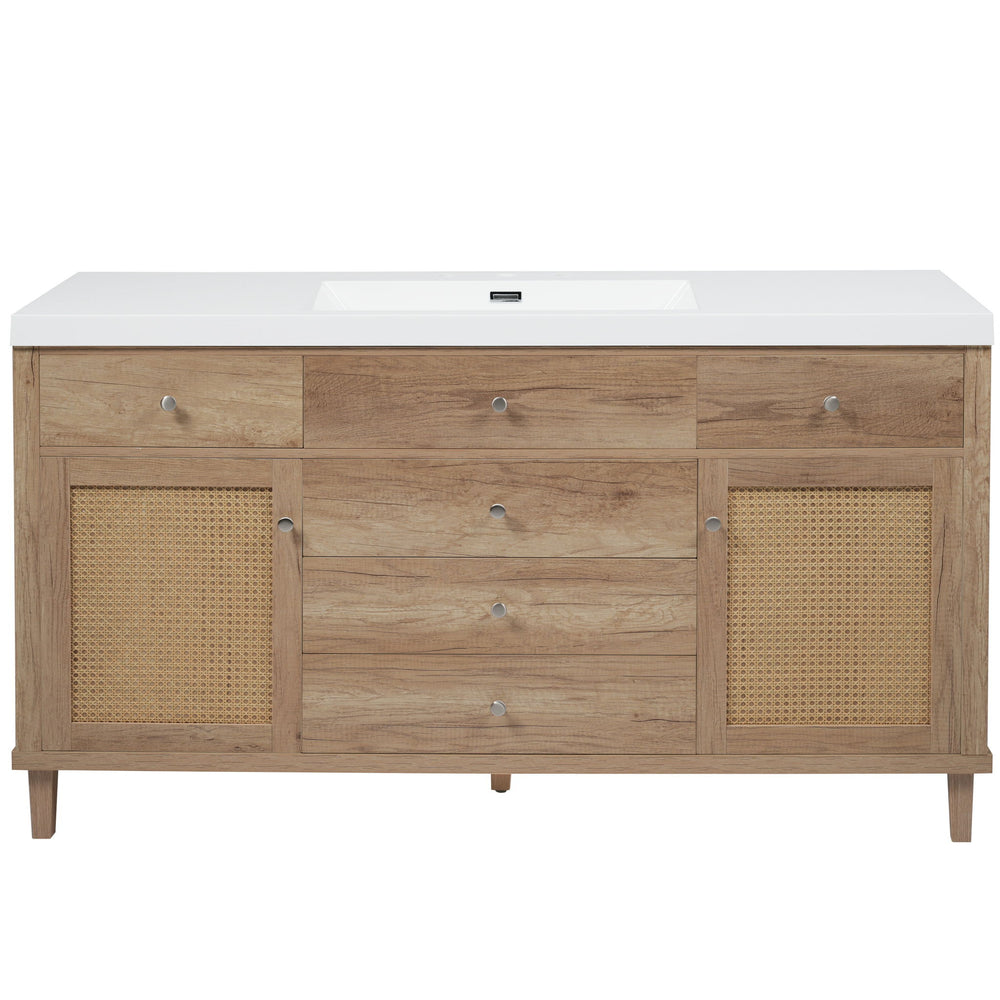 Bathroom Vanity With Sink, 5 Legs, Soft Close Drawers