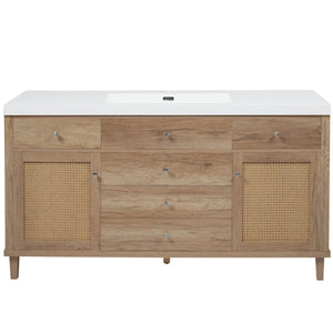 Bathroom Vanity With Sink, 5 Legs, Soft Close Drawers
