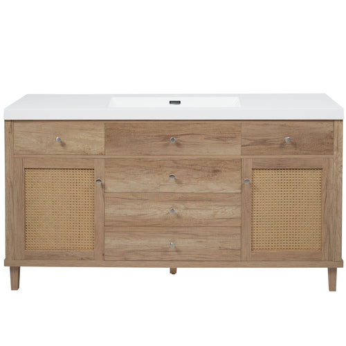 Bathroom Vanity With Sink, 5 Legs, Soft Close Drawers
