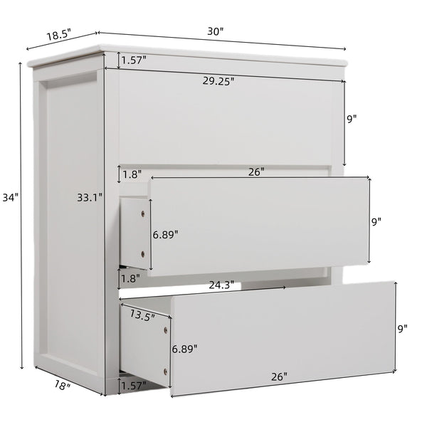 Freestanding Bathroom Vanity With Ceramic Sink, 2 Full Extension Drawers