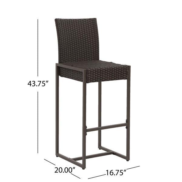 Outdoor Barstool With Hand Crafted Details (Set of 2)