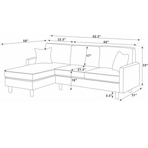 Upholstered Sectional With Toss Pillows