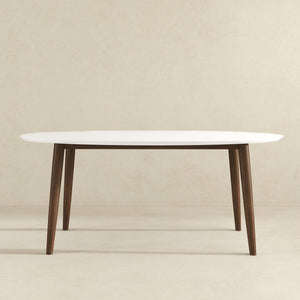 Ada - Oval Dining Table And 4 Side Chairs - White