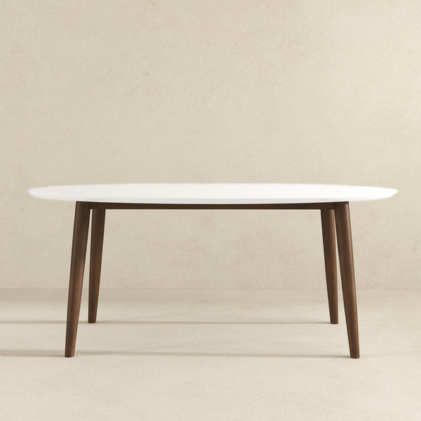 Ada - Oval Dining Table And 4 Side Chairs - White