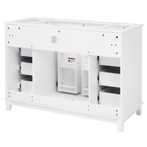 Bathroom Vanity Cabinet Only, 6 Soft Close Drawers & Double Doors - White