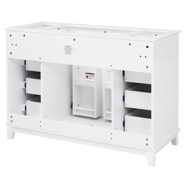 Bathroom Vanity Cabinet Only, 6 Soft Close Drawers & Double Doors - White