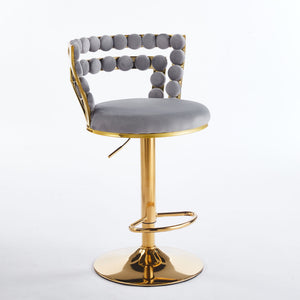 Modern Bar Chair With Iron Tube Legs, Soft Cushions And Comfortable Backrest (Set of 2)