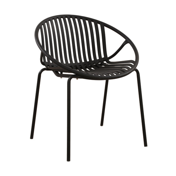Stackable Outdoor Chairs With Breathable Plastic Backrest (Set of 2)