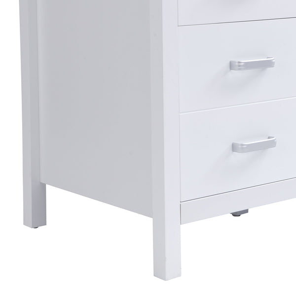 46.5" Modern Bathroom Vanity Cabinet Only, Soft Close Door & 6 Drawers - White