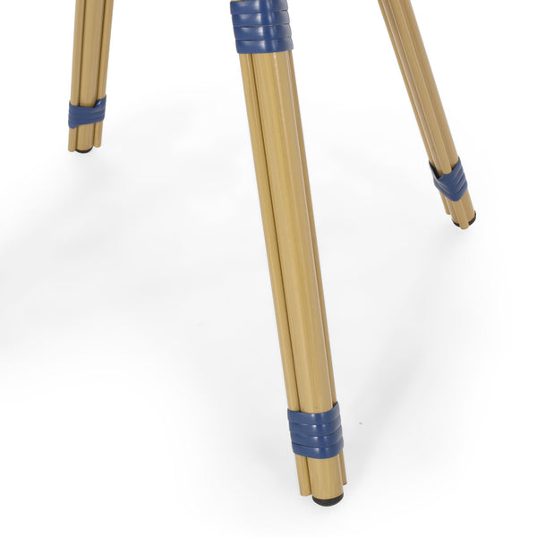 French Bistro Table Outdoor Elegance - White / Blue