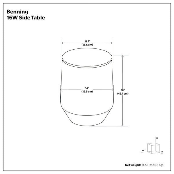 Benning - Side Table - Antique Brass / White