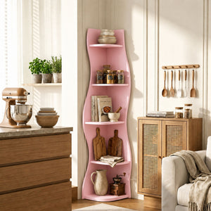 5 Tier S - Shaped Corner Shelf For Living Room