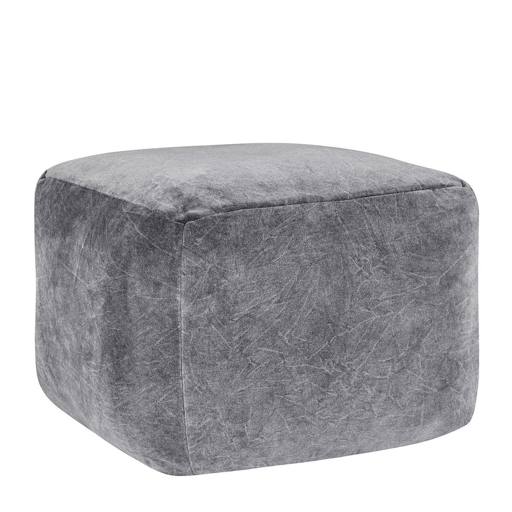 Heirloom - Velvet Pouf - Stone Gray