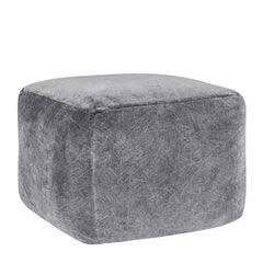 Heirloom - Velvet Pouf - Stone Gray