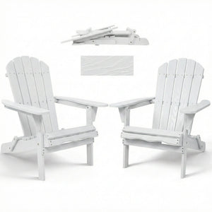 Folding Adirondack Lounge Chair With Embossed Grain Texture