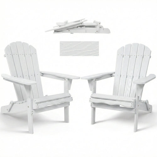 Folding Adirondack Lounge Chair With Embossed Grain Texture