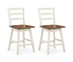 Brinfern - Swivel Stool (Set of 2) - Brown / Antique White