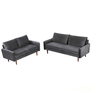 Kent - 2 Piece Sofa & Loveseat Set For Living Room - Gray