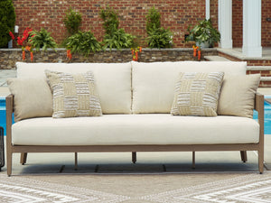 Serene Bay - Sofa With Cushion - Dark Brown / White