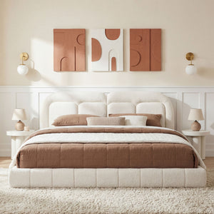 Upholstered Platform Bed With Tufted Headboard