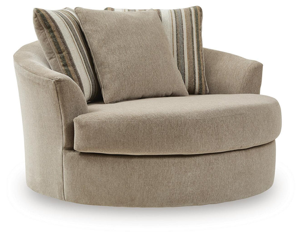 Linenhause - Oversized Swivel Accent Chair - Dune