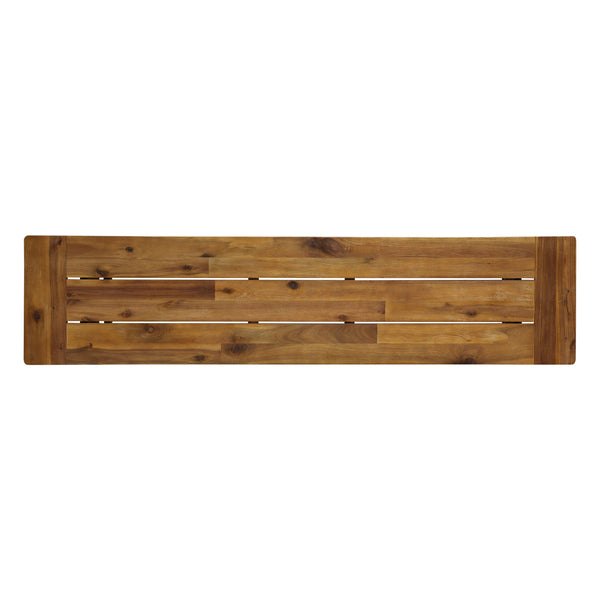Cloud - Outdoor Bench With Acacia Wood Frame And Slat Panel Design