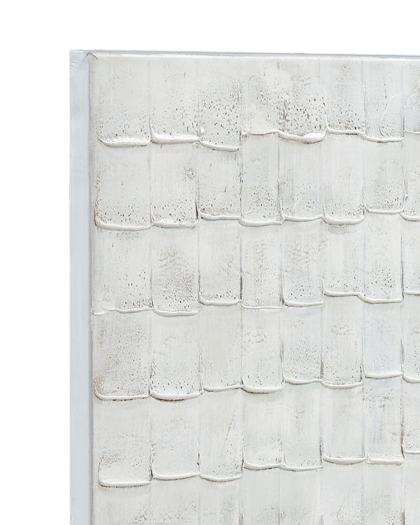 Linear Marks Canvas Art - White
