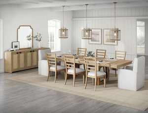Escape - Console With Reversible Panel Doors - Glazed Natural Oak / Natural Cane
