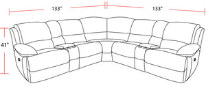 Gladiator - 6 Piece Modular Power Reclining Sectional