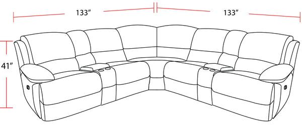 Gladiator - 6 Piece Modular Power Reclining Sectional