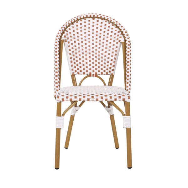 Outdoor Rattan And Aluminum French Bistro Chairs Set