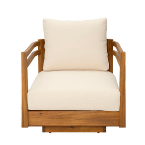 Outdoor Smooth Swivel Chair With Cushions