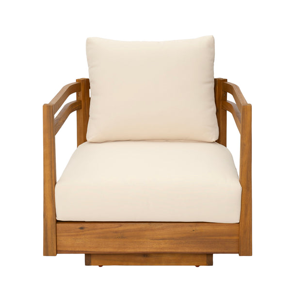 Outdoor Smooth Swivel Chair With Cushions