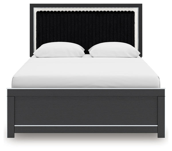 Zuraleus - 4 Pc. - Queen Upholstered Bed With Roll Slats, Dresser, Mirror And Nightstand - Black