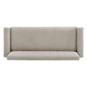 Modern Loveseat Sofa, 2 Seater With Square Arms For Living Room