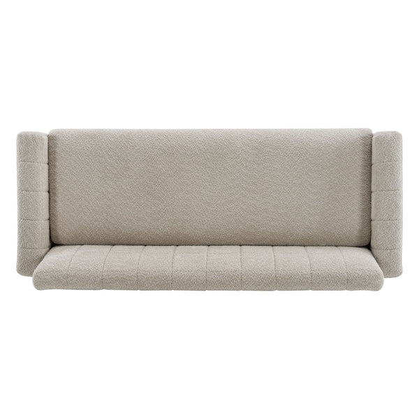 Modern Loveseat Sofa, 2 Seater With Square Arms For Living Room