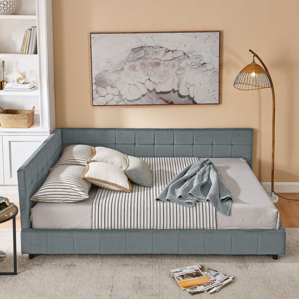Elegant Storage Upholstered Tufted Bed Frame With Backrest And Armrests