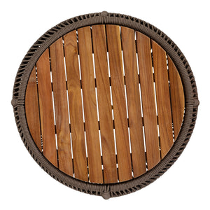 Round Side Table With Rope Frame