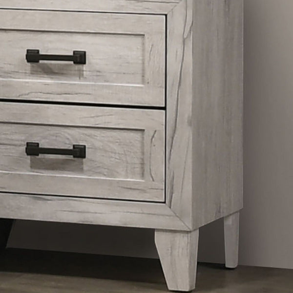 Nightstand, Bedside Table - White Washed