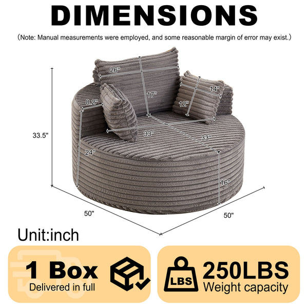 Modern Single Sofa With Backrest Pillow For Living Room