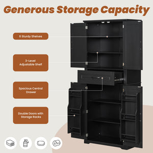 Bathroom Storage Cabinet With Multifunctional Storage Space, Drawer With Slide Rails, Adjustable Shelf
