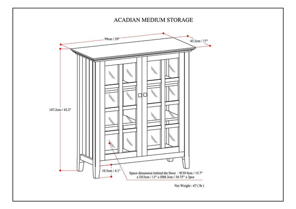 Acadian - Medium Storage Cabinet - Light Brown