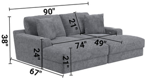 Cozy - 2 Piece Double Wide Chaise With USB Charging Ports