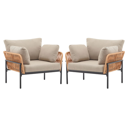 Rope Lounge Chair With Cushions For Modern Spaces