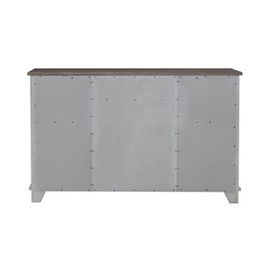 River Place - 2 Door 9 Drawer Dresser - Riverstone White & Tobacco